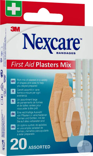 Nexcare First Aid Plasters Mix Pansements Premiers Soins Mixtes 20 Pansements
