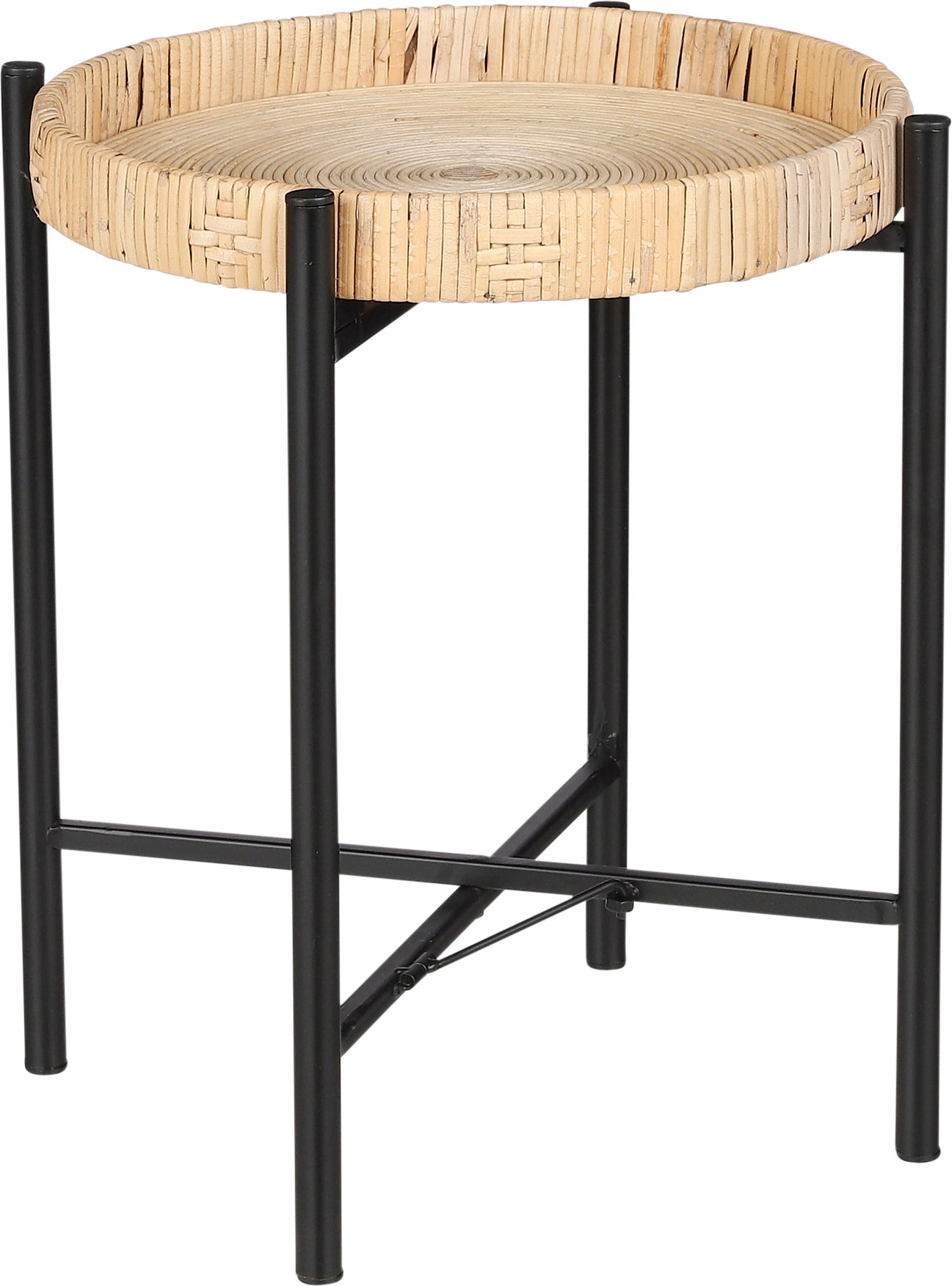Mica Decorations bijzettafel Kaj naturel / zwart D 29,5 H 39,5 cm