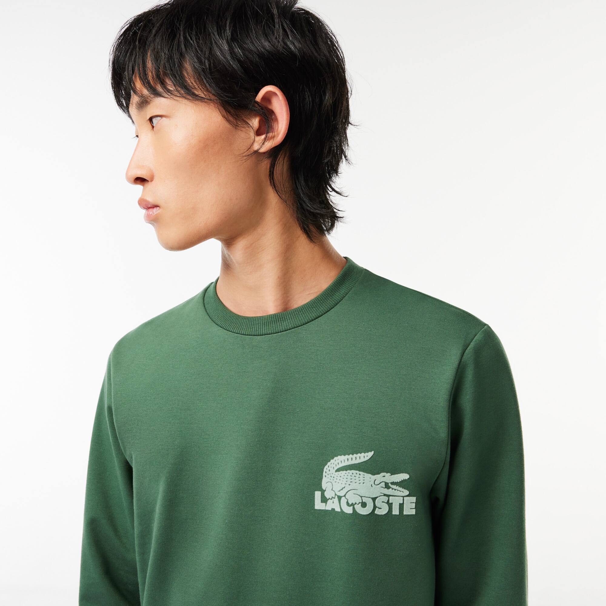 Herren-Sweatshirt aus Baumwoll-Fleece Loungewear - Grün - Lacoste - Herren