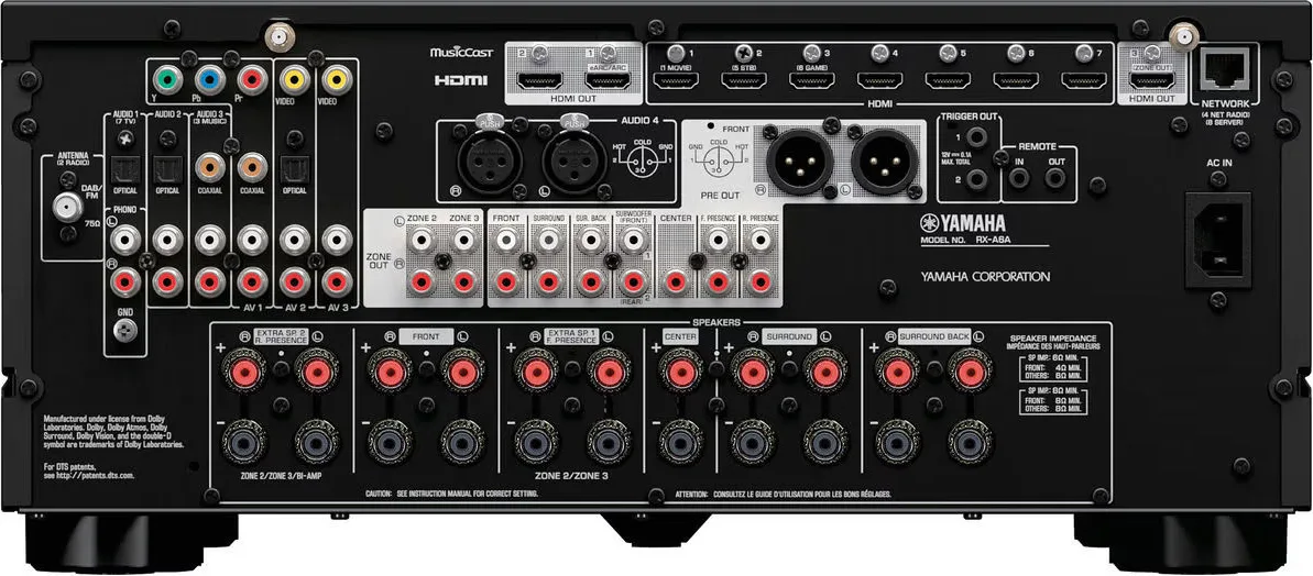 Yamaha Aventage RX-A6A   Yamaha MusicCast 20 (WX-021) Noir (la paire) Amplis home-cinéma