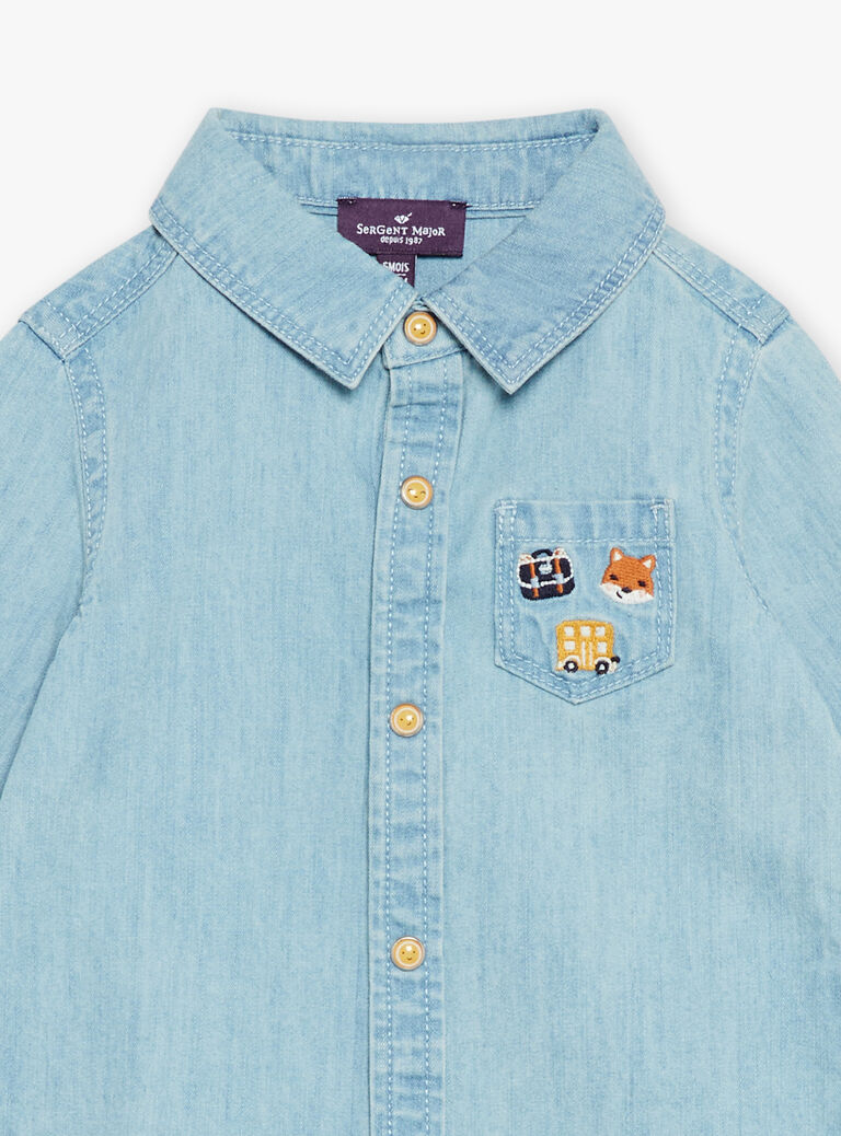 Chemise bleue en jean