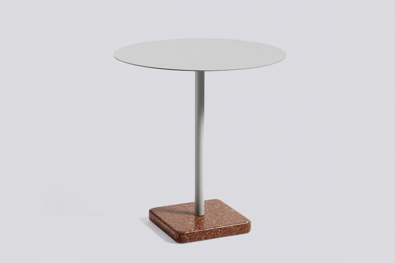 Hay Terrazzo Round tuintafel 70 sky grey - red