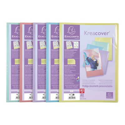 Exacompta Kreacover Pastel - Porte vues personnalisable - 80 vues - A4 - disponible dans différentes couleurs