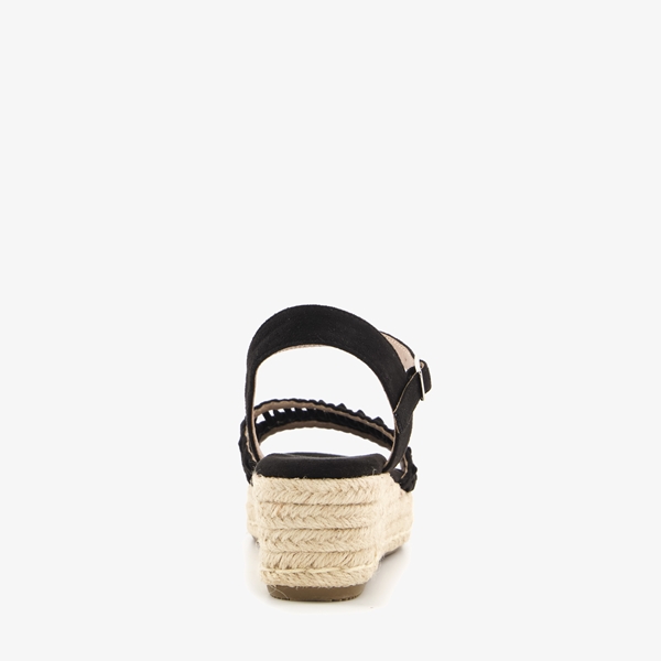 Blue Box dames espadrilles met sleehak zwart/beige