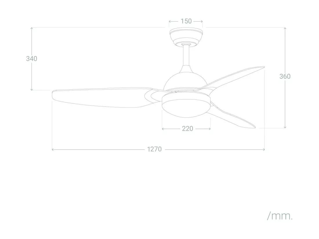 Ventilateur de Plafond Silencieux Woolworth Blanc 127cm Moteur DC Télécommande Avec lumière