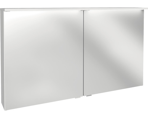 FACKELMANN Oxford spiegelkast, 120,2 x 20 x 69,6 cm, wit, 2-deurs, LED, IP20