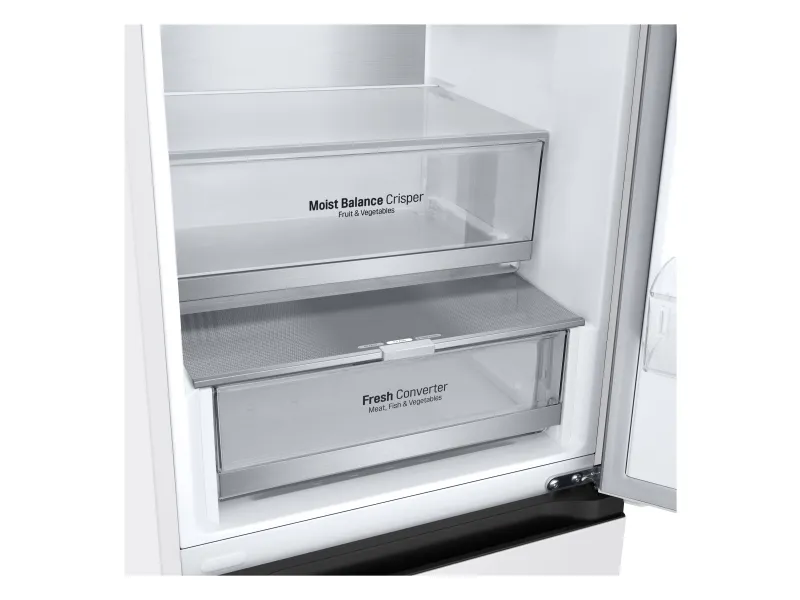 LG GBV5240DSW - Køleskab/fryser - bund-fryser - bredde: 59.5 cm - dybde: 68.2 cm - højde: 203 cm - 387 liter - Klasse D - superhvid