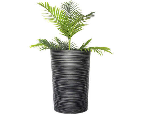 Lafiora gegroefde plantenvaas, kunststeen, Ø 49,3 cm, H 72,5 cm, antraciet