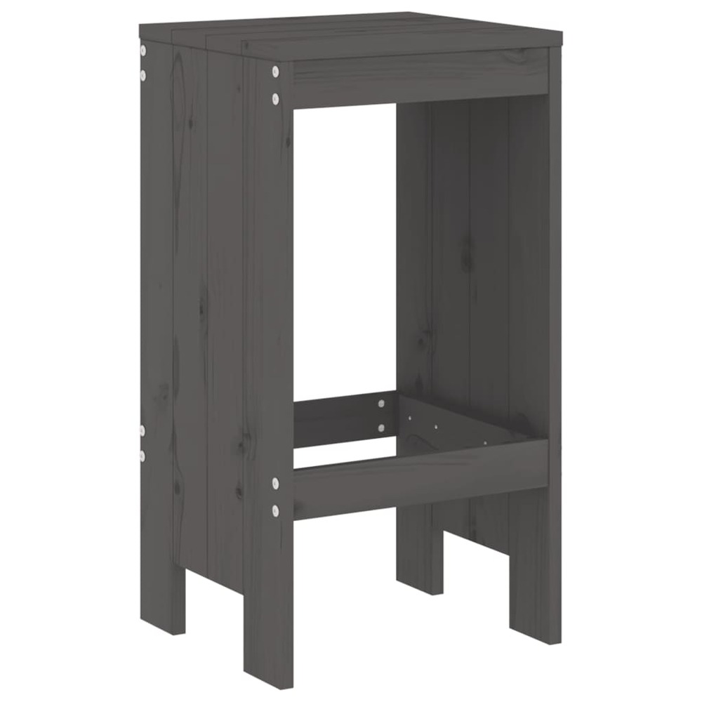Ensemble de bar de jardin 9 pcs gris bois de pin massif