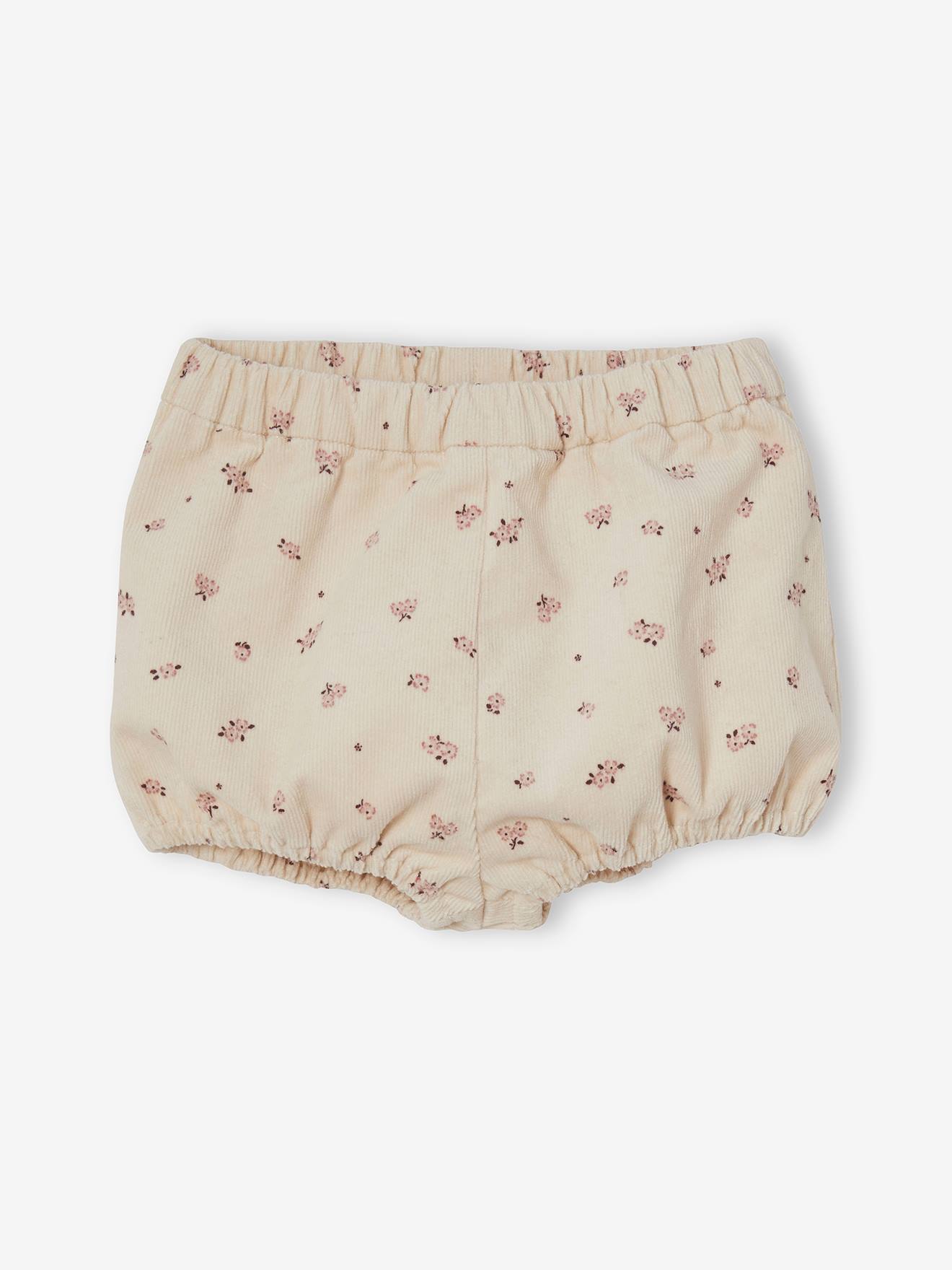 Conjunto de 2 calcinhas de veludo cotelê para bebê menina, vermelho escuro, bicolor/multicoloridas