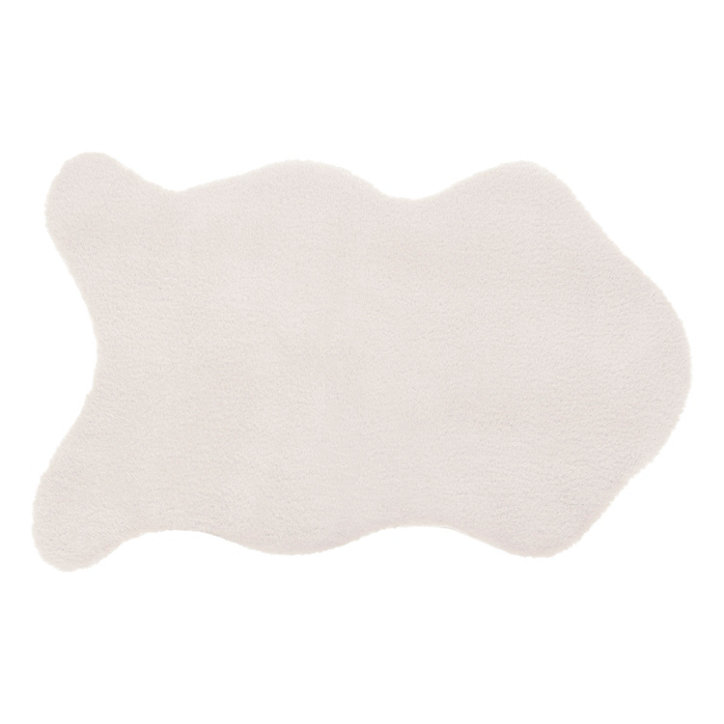 Tapis effet fourrure Atmosphera blanc ivoire L.90 x l.60cm
