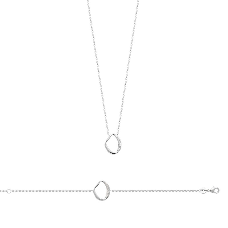 Bracelet Femme - Argent 925 - Oxyde de zirconium - Longueur : 18 cm