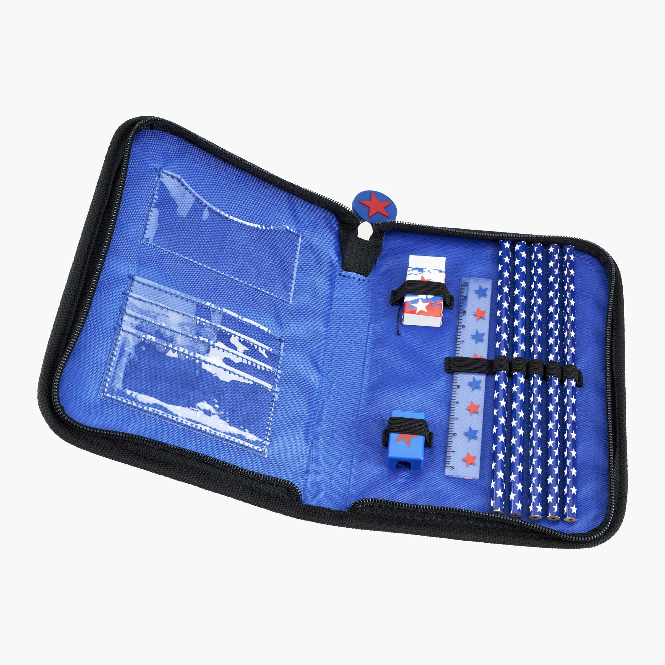 PENCASE INCL CONTENT BLUE NY