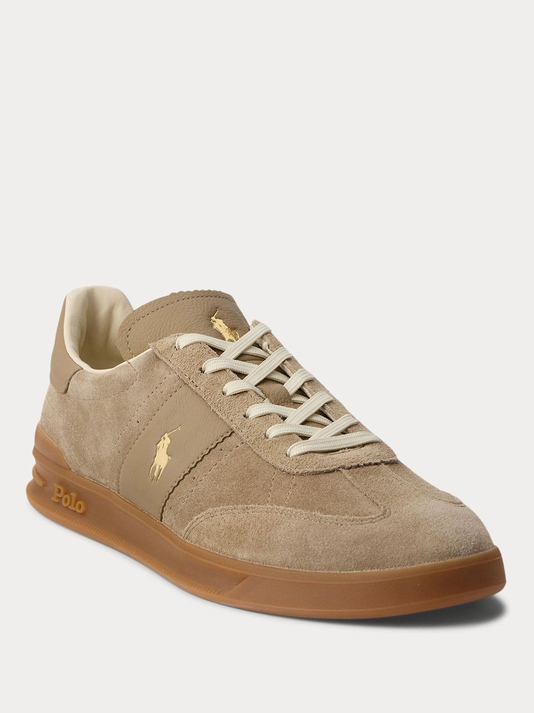 Bruin - Polo Ralph Lauren Hertitage Aera suède mix sneakers