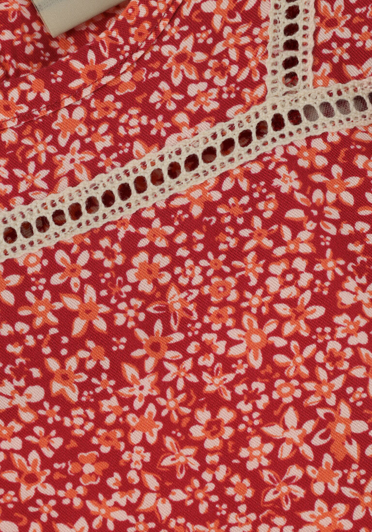LOOXS rode looxs mini jurk little floral viscose dress