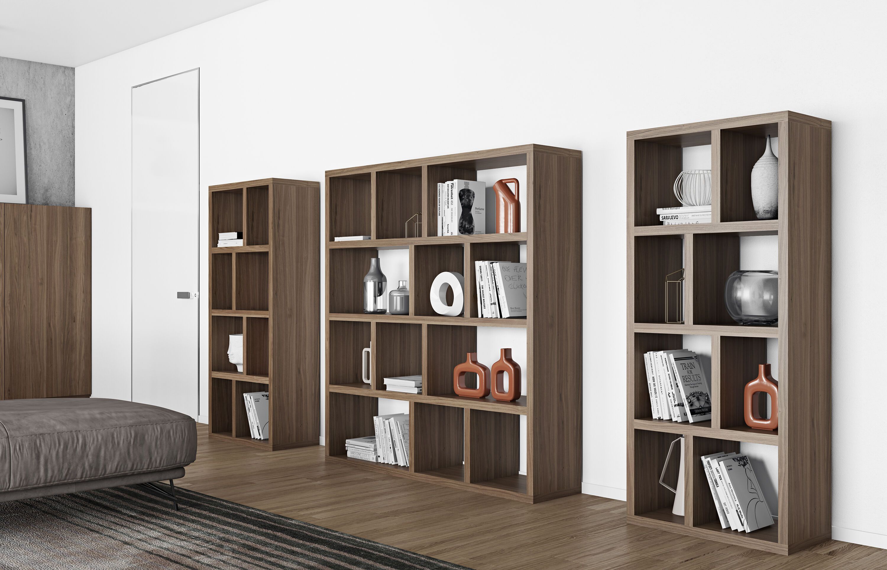 INDUS Regal - Nussbaum / B: 70.0 cm x T: 34.0 cm x H: 159.0 cm