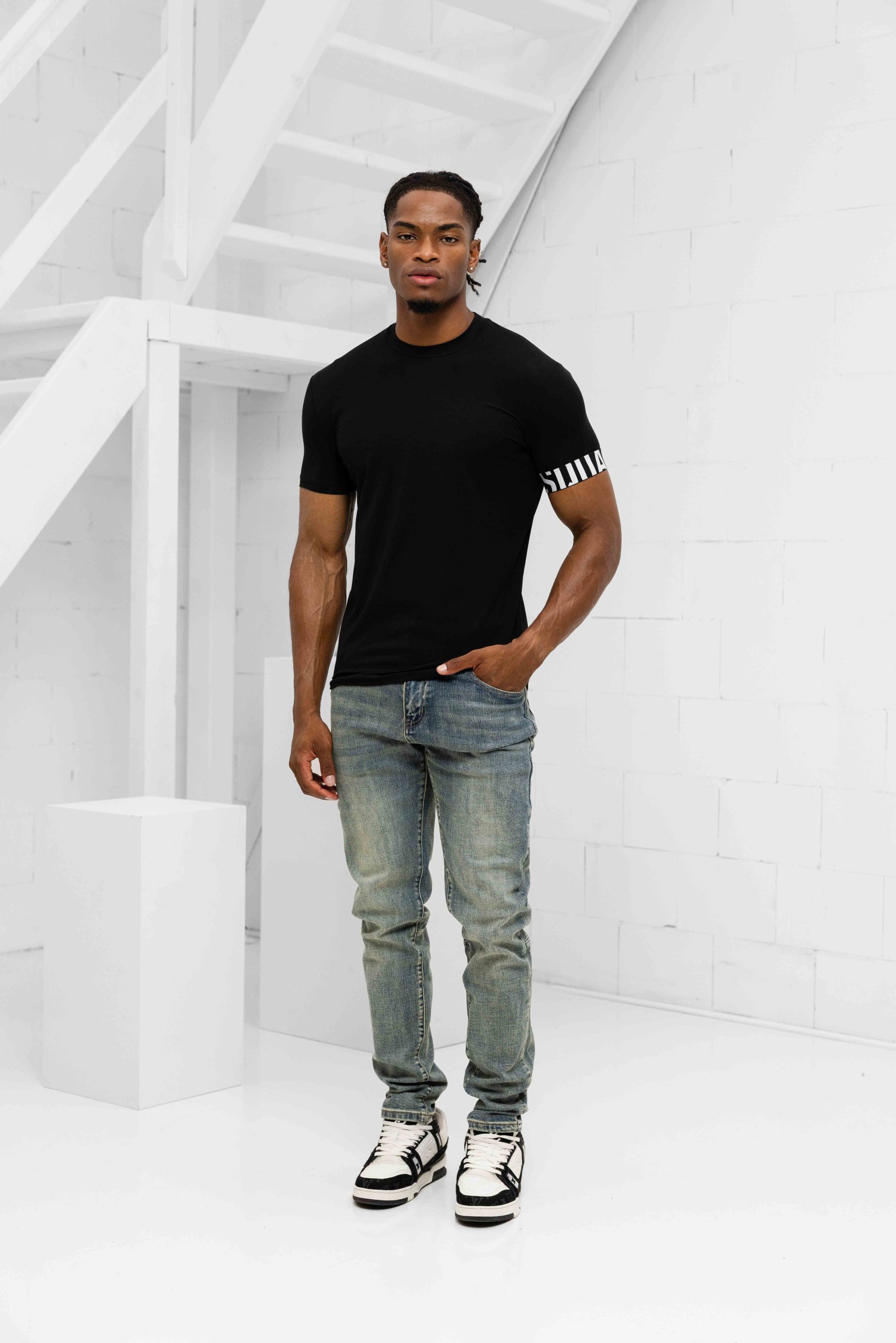 Dsquared2 Round Neck T-Shirt Heren Zwart/Wit