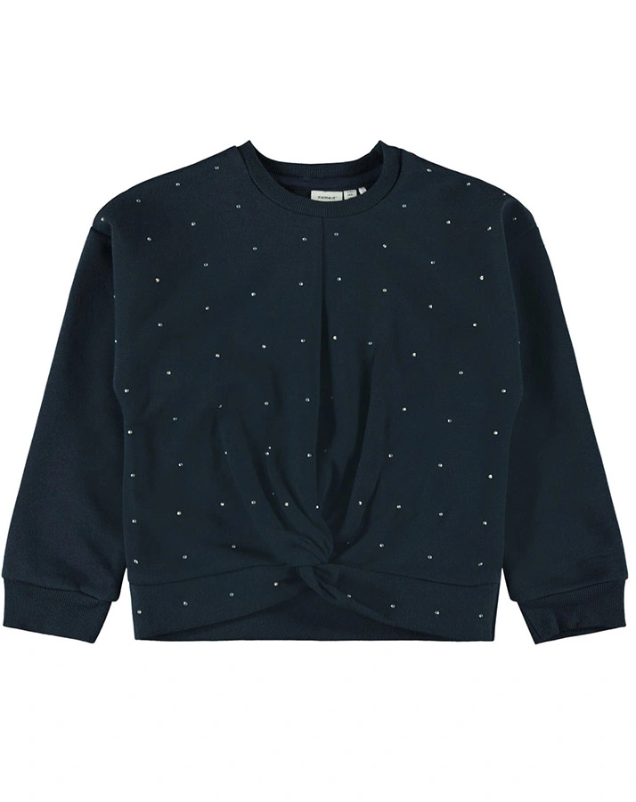 Sweatshirt NKFRUMAT mit Strasssteinen in dunkelblau