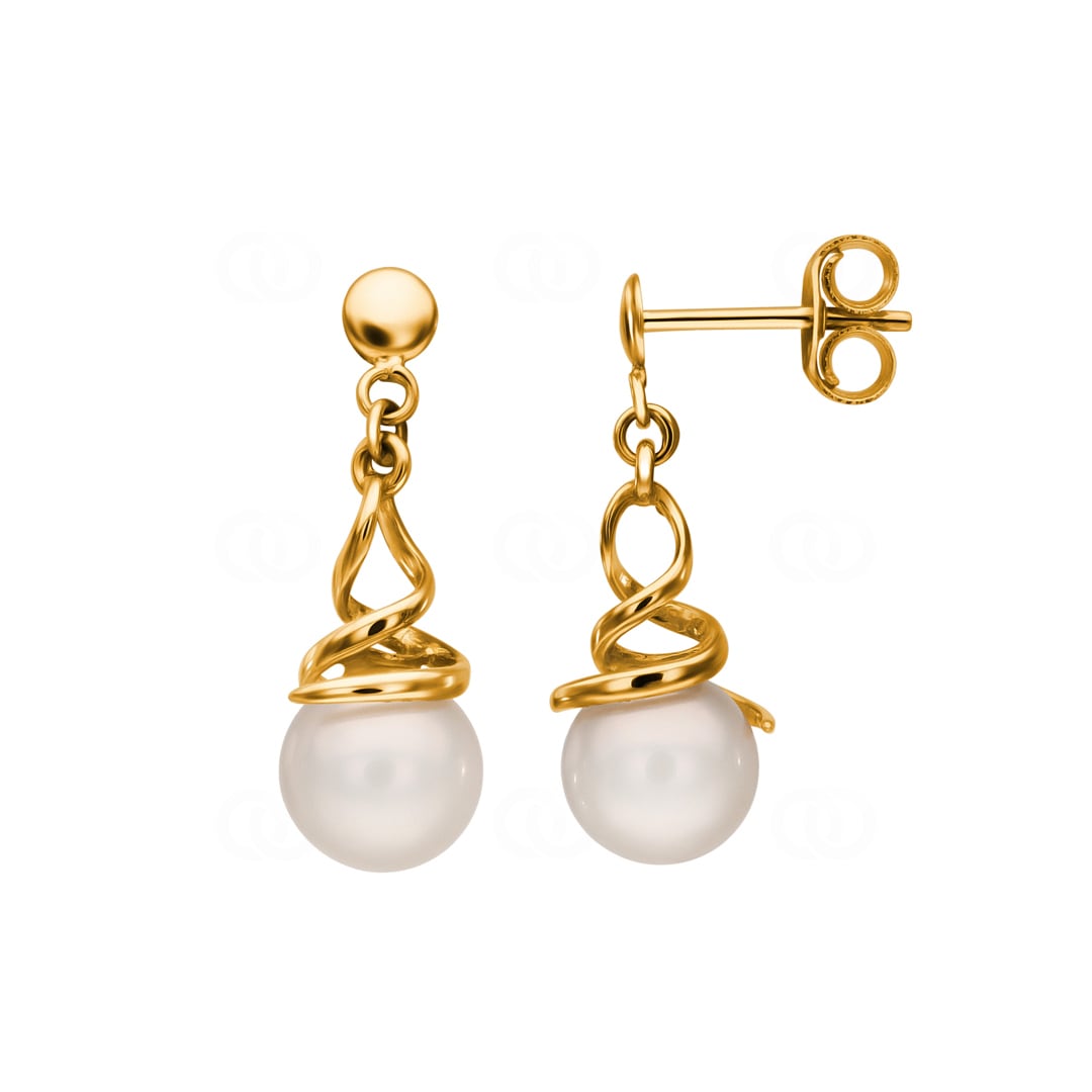 Ohrhänger 375/9 K Gelbgold mit Süsswasserzuchtperlen 6.0mm