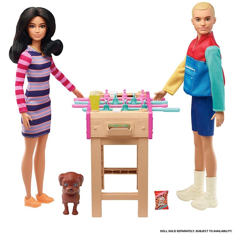 Barbie - Bordfodbold og Kæledyr Mini Legesæt (GRG77)