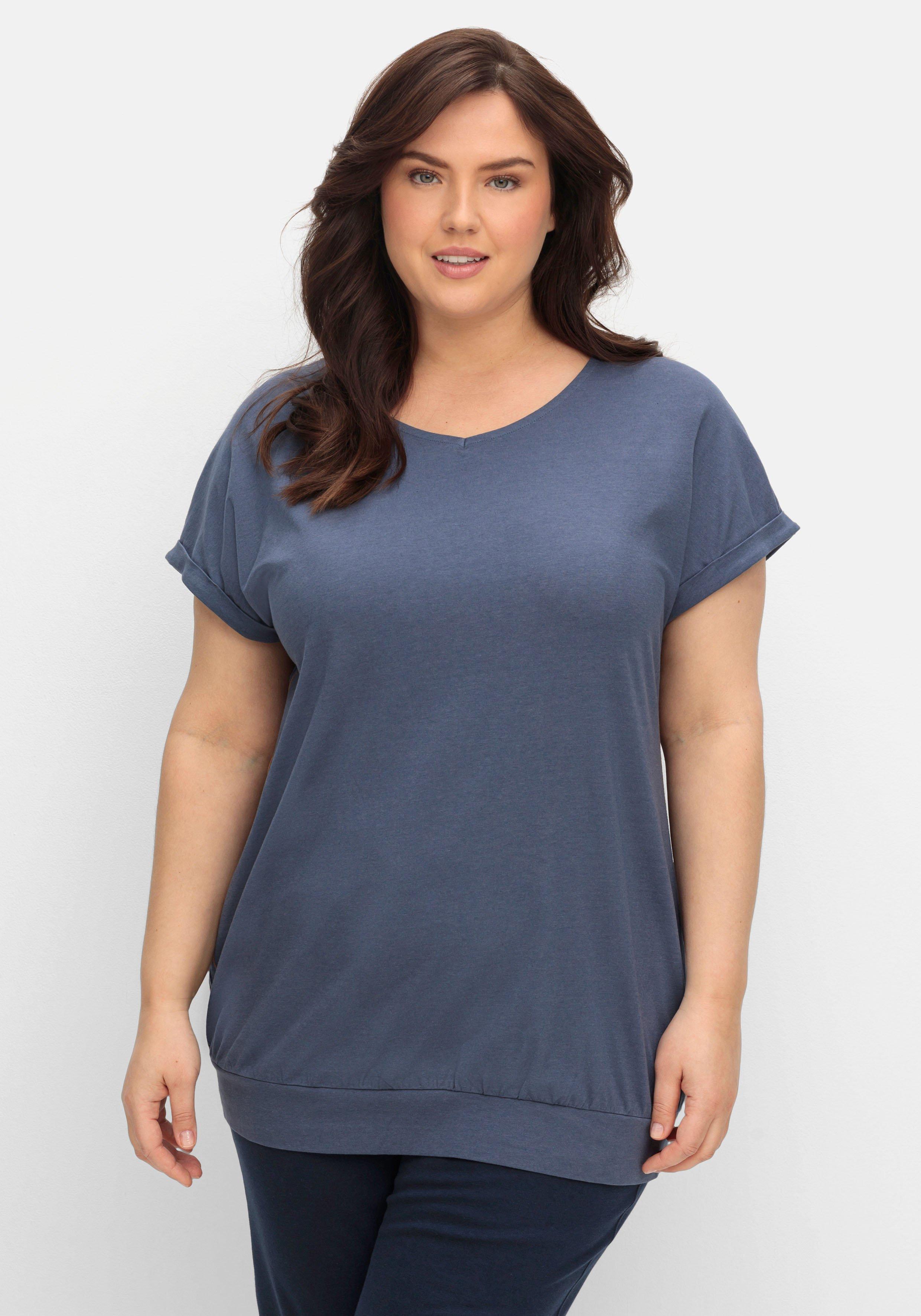 Oversized-Shirt mit elastischem Saumbund