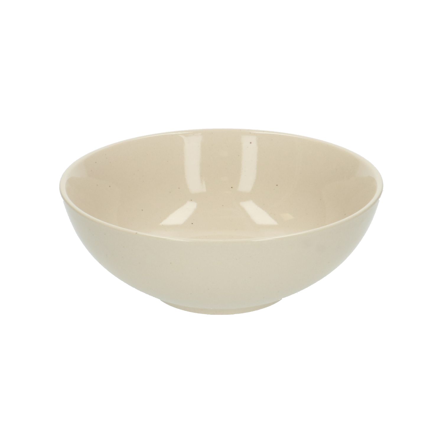 Kom, steengoed, beige, spikkel, Ø 17,5 cm, laag