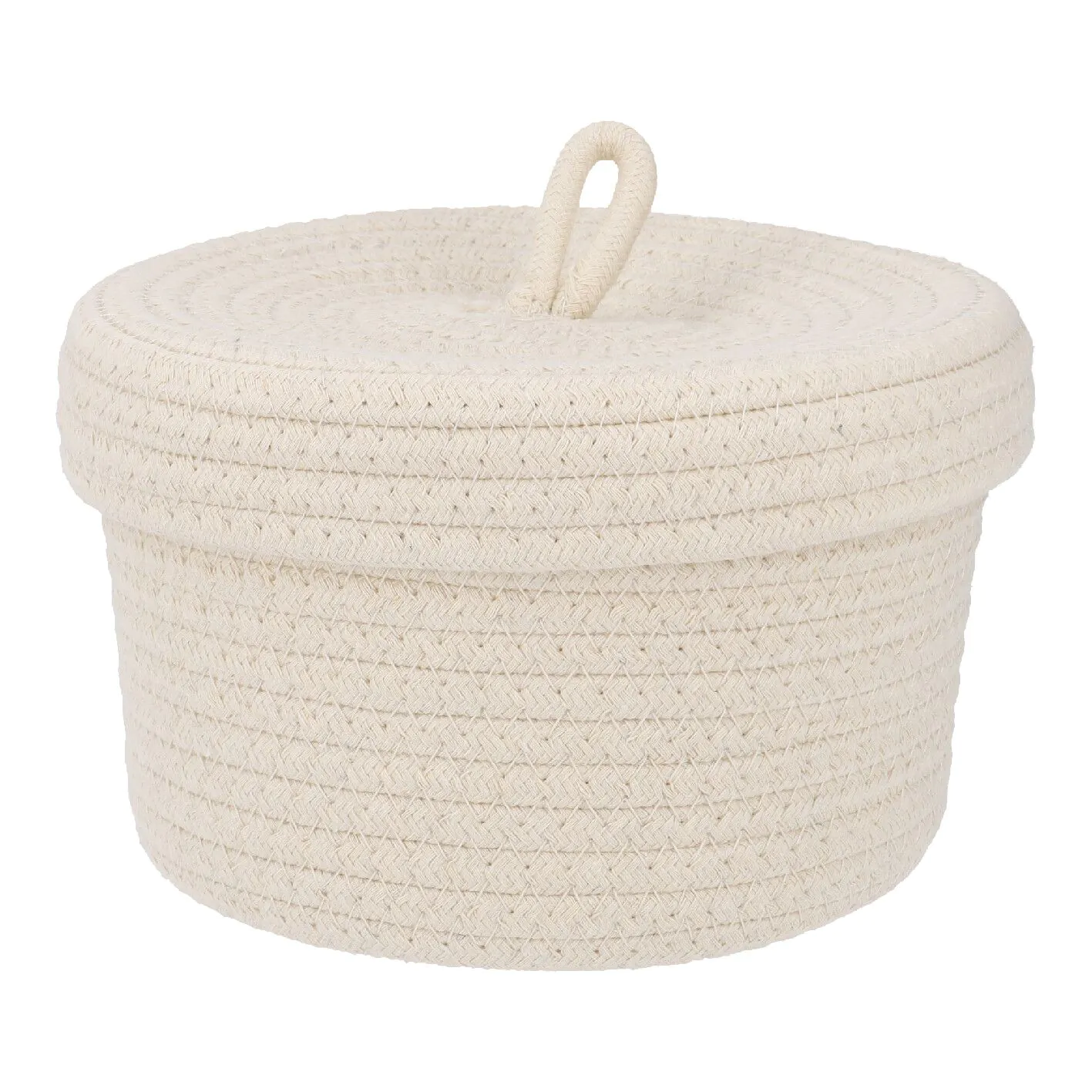 Korb mit Deckel, weiß, 20 x 13 cm