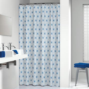 Sealskin douchegordijn Triangles blauw 180x200 cm