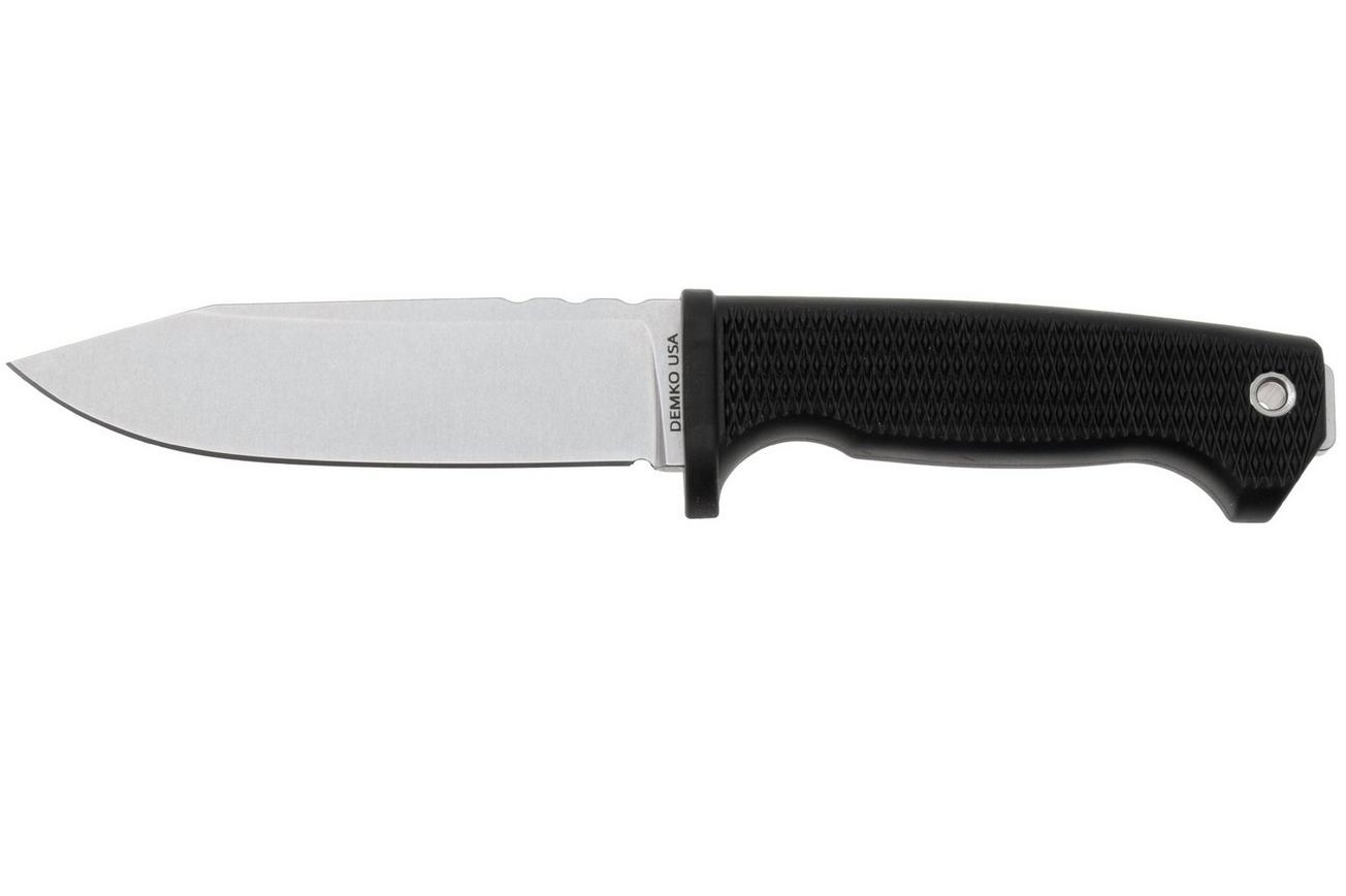 Demko Knives American Made FreeReign, Stonewashed CPM 3V Clip Point, USA-FR-3V-BLK-CLP, Black Rubber outdoormes
