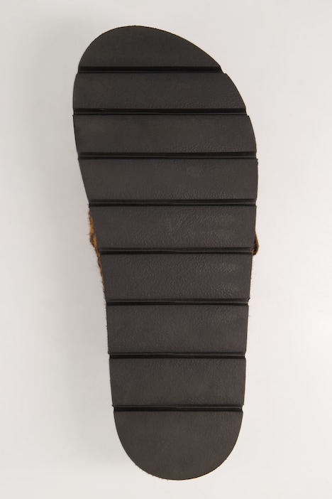 Leder Mules Leo-Felloptik, Weite H