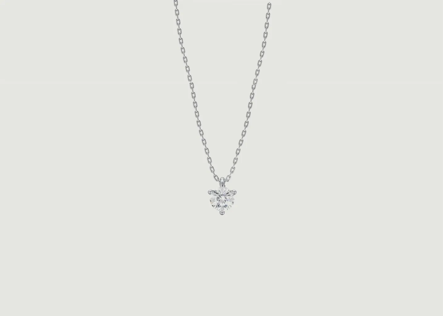 Pendentif sur collier chaîne en or blanc 18ct recylé Pur.e et diamant 0.25ct Loyal.e