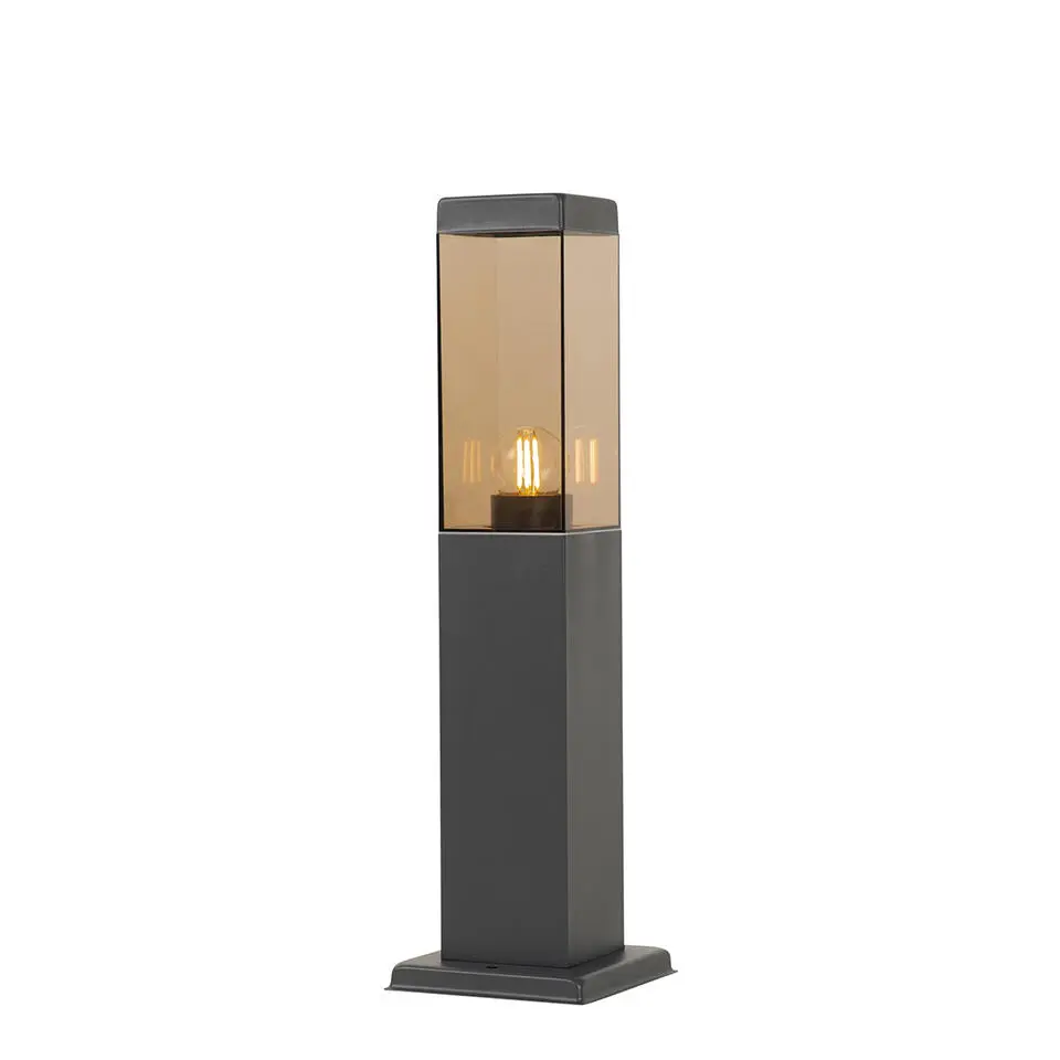 Qazqa staande buitenlampen malios bruin e27