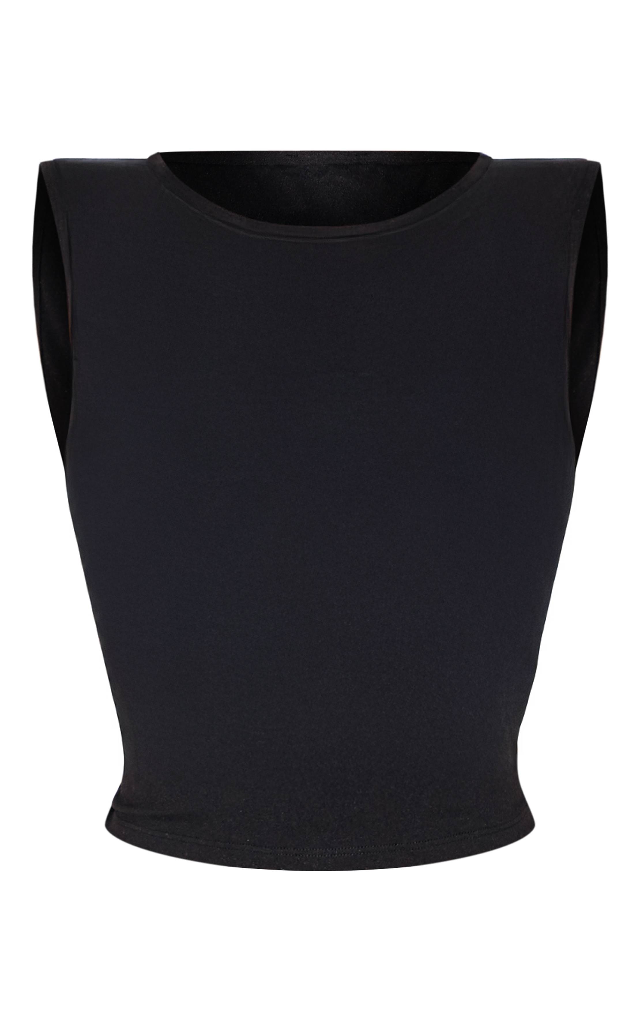 Noir Top Sculptant Long À Encolure Nageur Shape