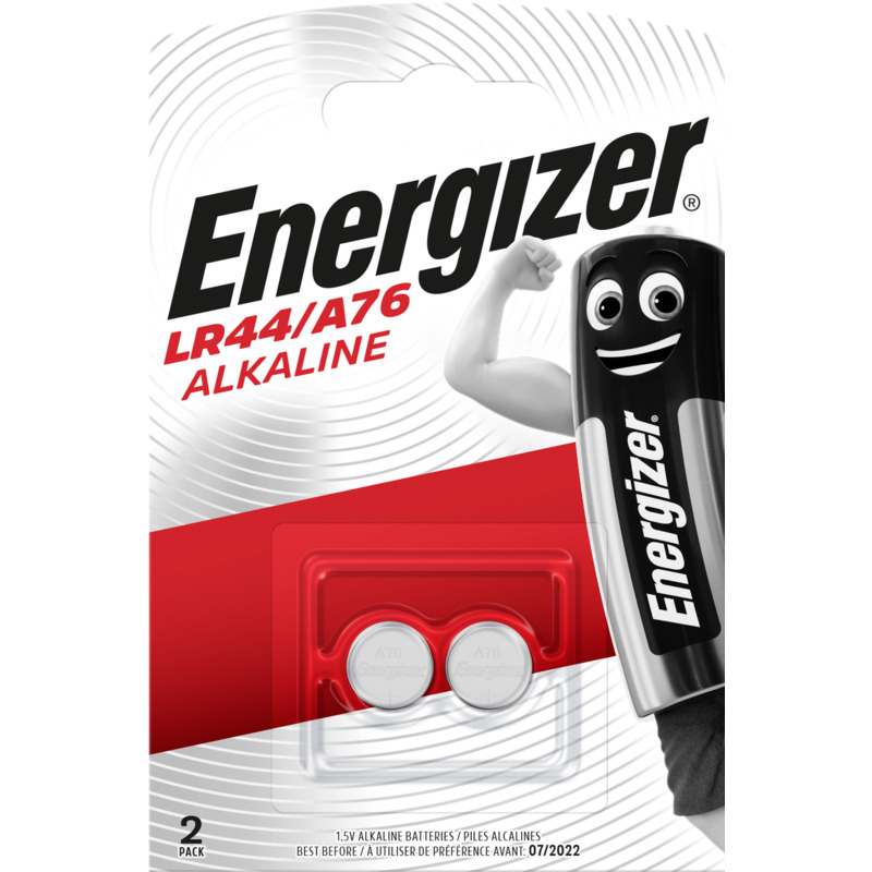 Energizer Knopfbatterien, A76/LR44, 2 Stück