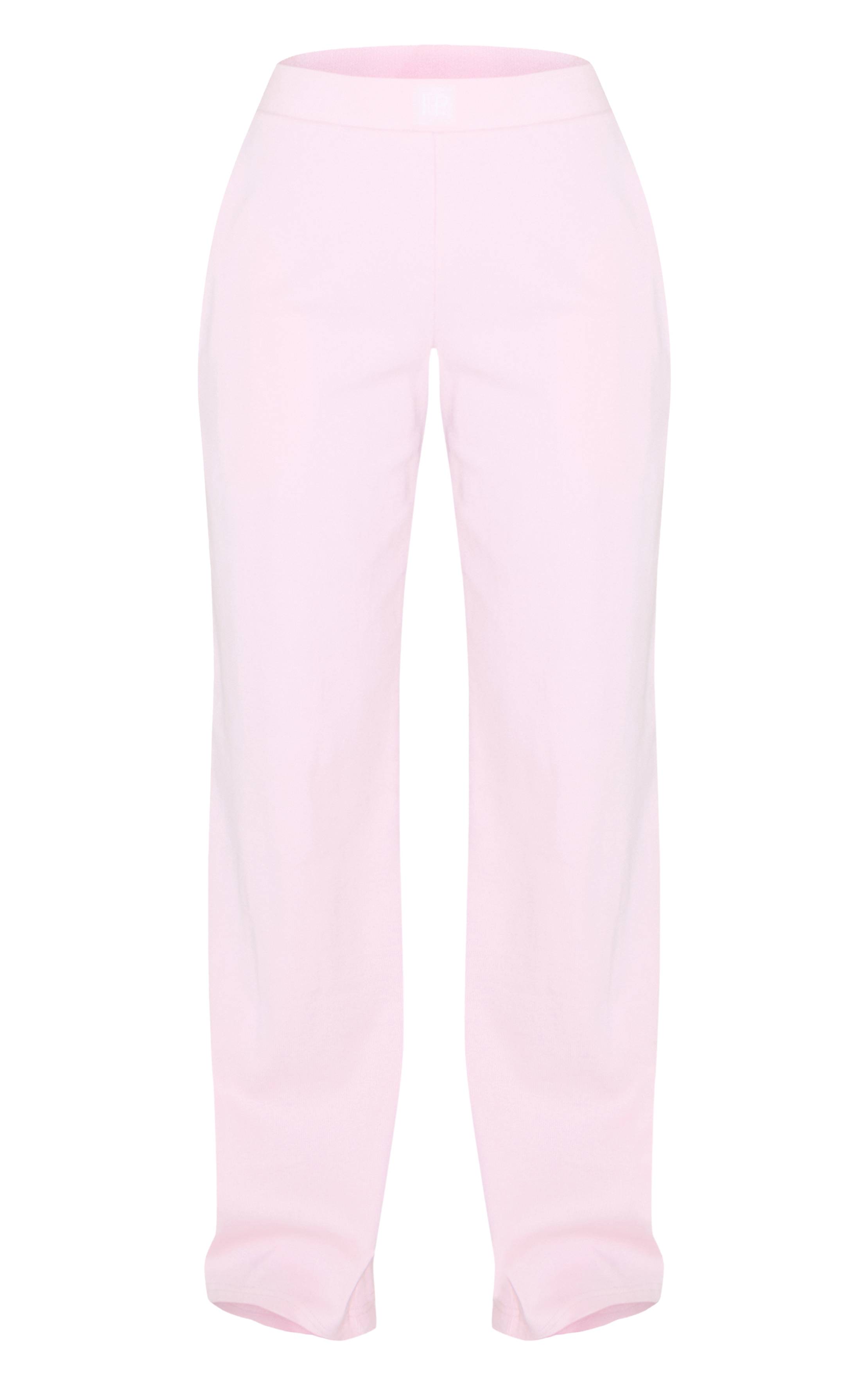 Rose Prettylittlething Pantalon De Nuit Côtelé Large À Élastique Tonal