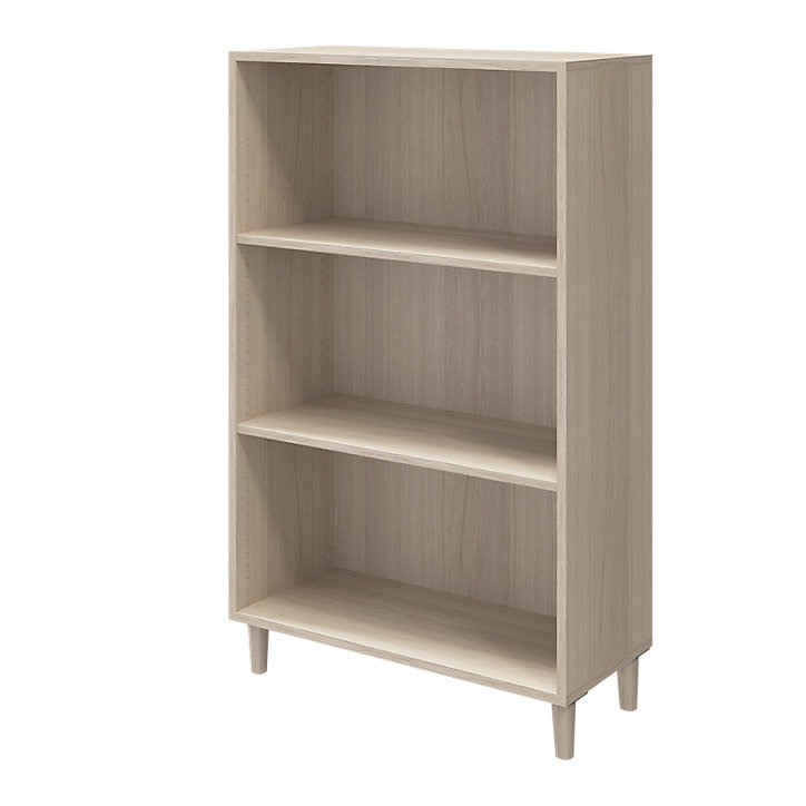 Meuble de rangement sur pieds portes battantes effet chêne et blanc GoodHome Atomia H. 123,5 x L. 75 x P. 37 cm