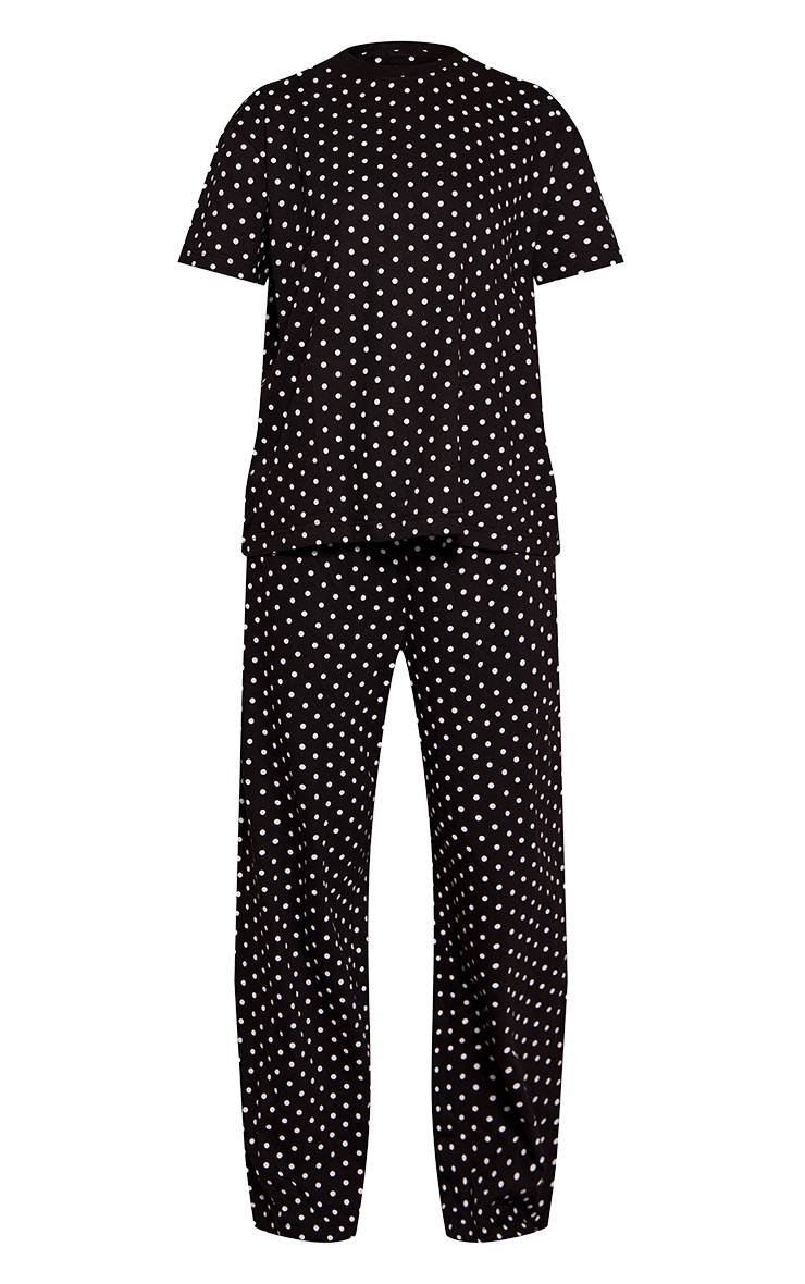 Noir Haut De Pyjama Ample Et Pantalon À Pois