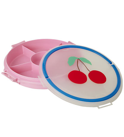 Rice Snackteller m. 6 Rum - Pink/Kirsche