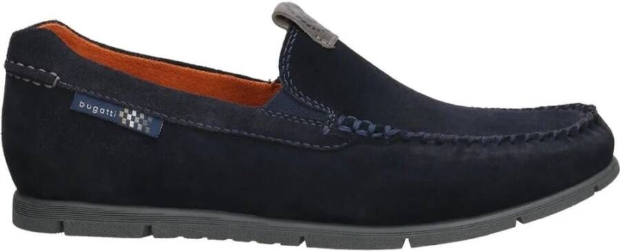 Bugatti Clipperton suède mocassins donkerblauw