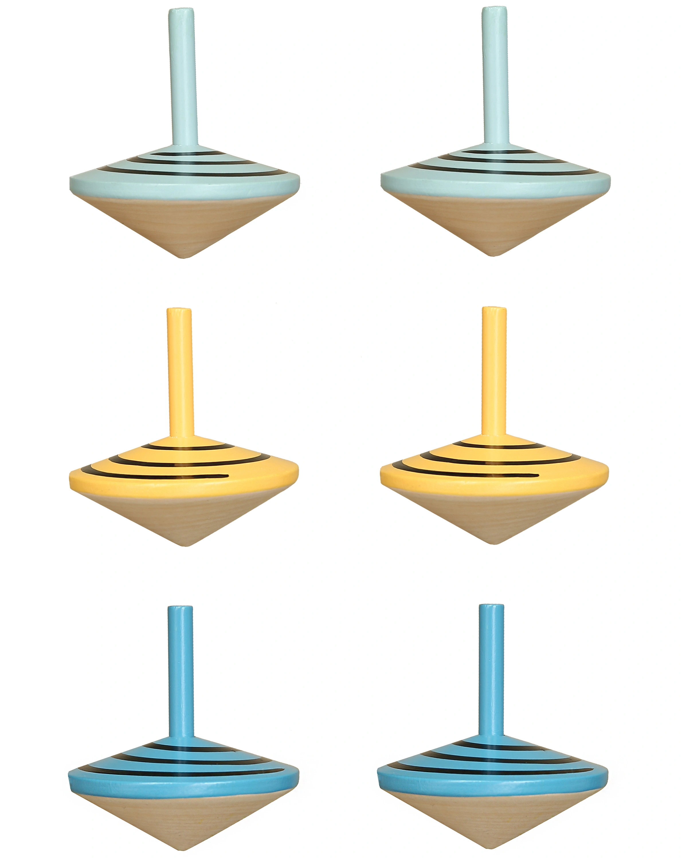 Geschicklichkeitsspiel KREISEL 6er-Set aus Holz
