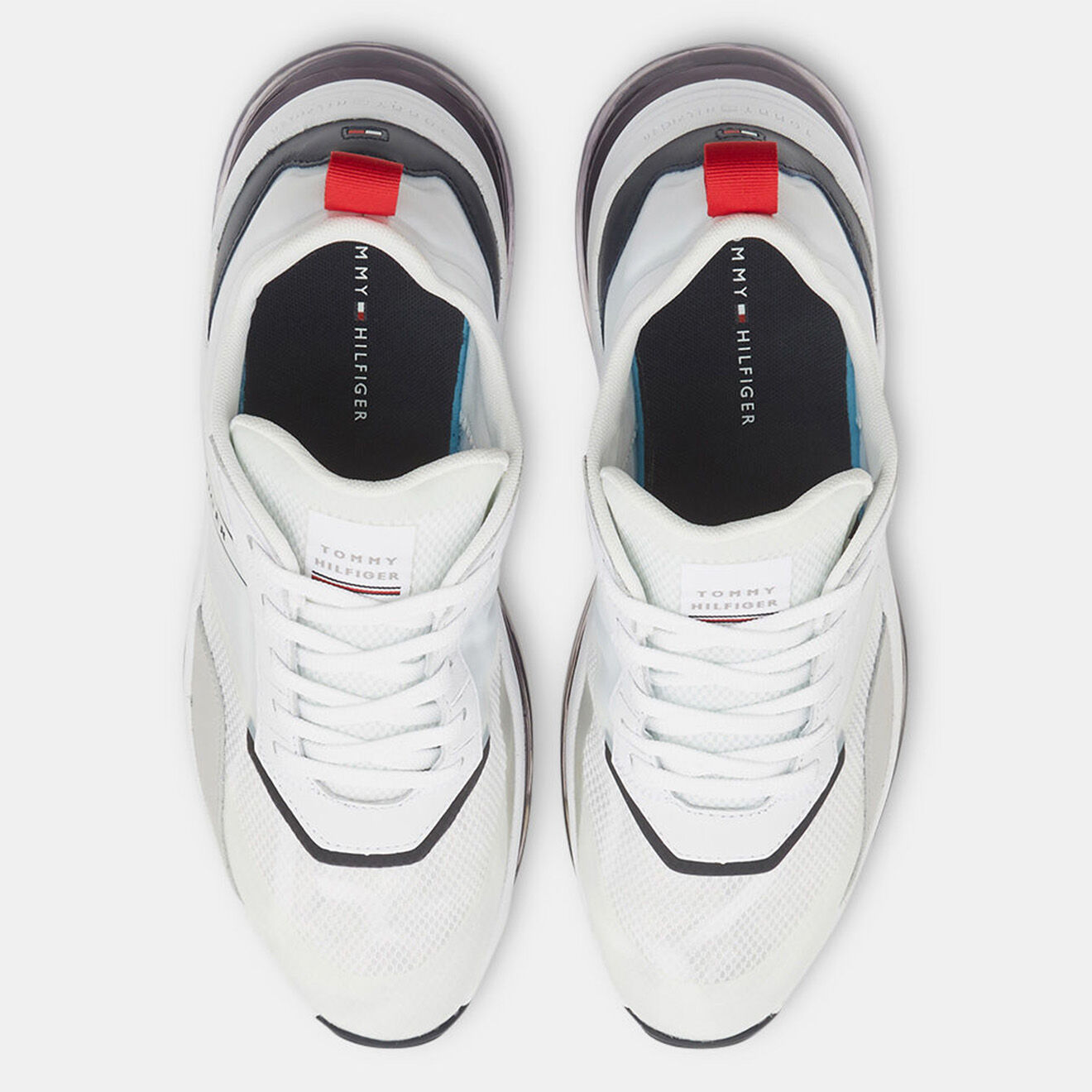 Tommy Hilfiger Baskets air runner mix blanches