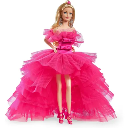 Barbie Signature Pink Collection, Silkstone-Barbie-Puppe mit Abendkleid aus Tüll
