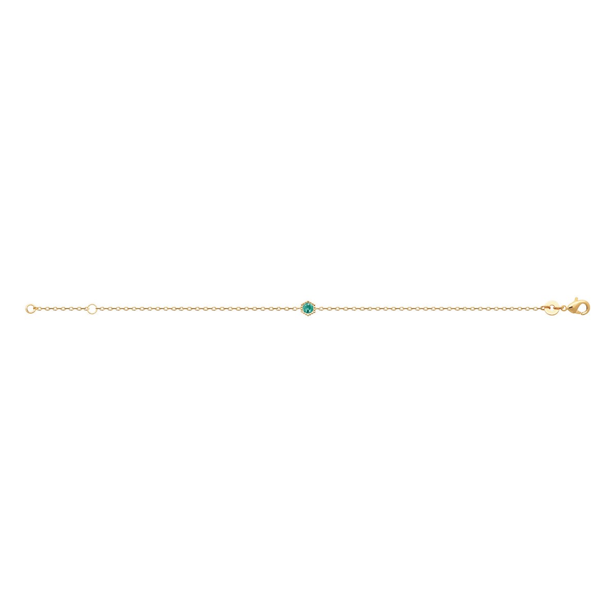 Bracelet Brillaxis solitaire vert plaqué or