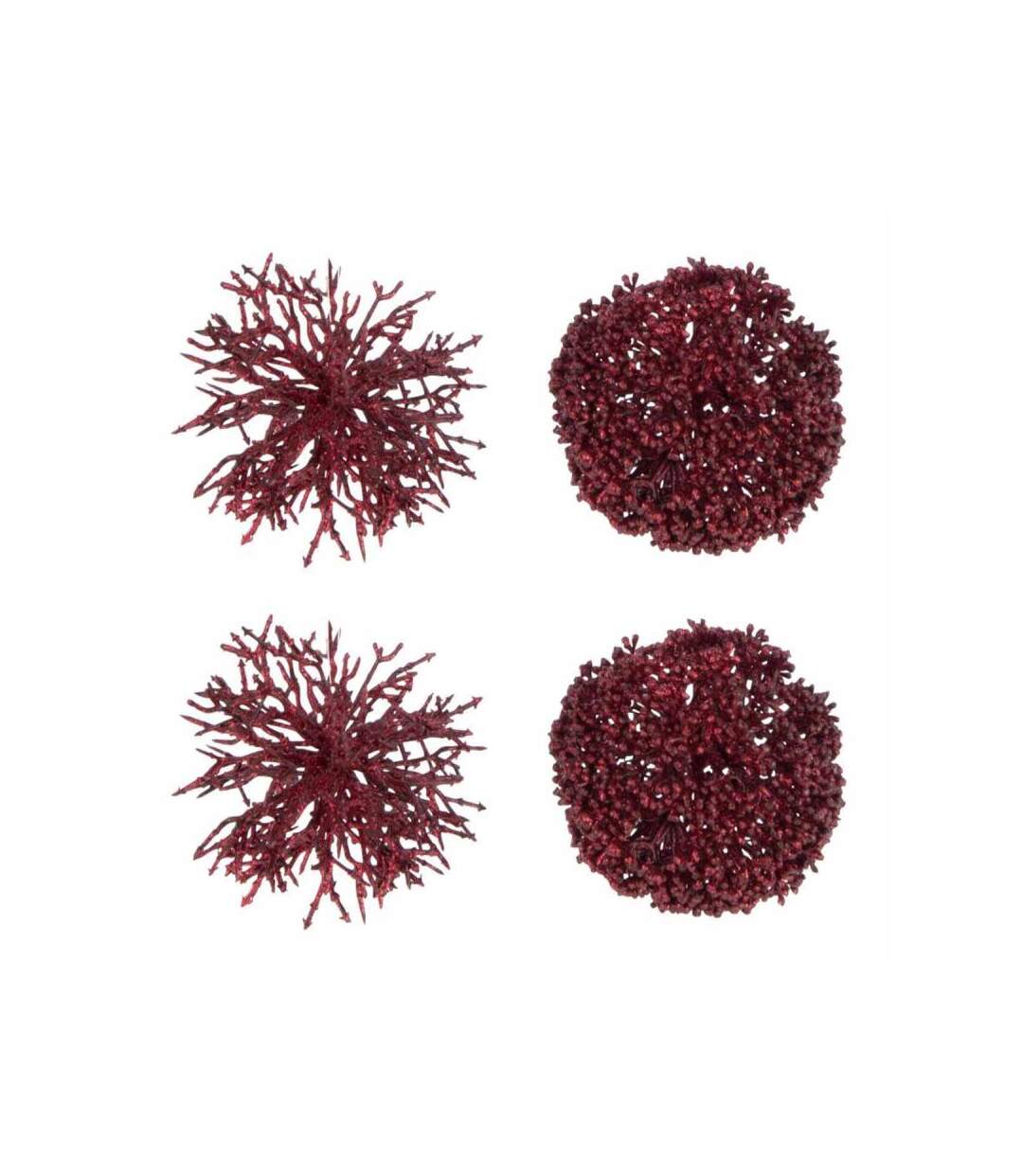 Paris Prix - Lot De 4 Boules De Noël corail 10cm Rouge