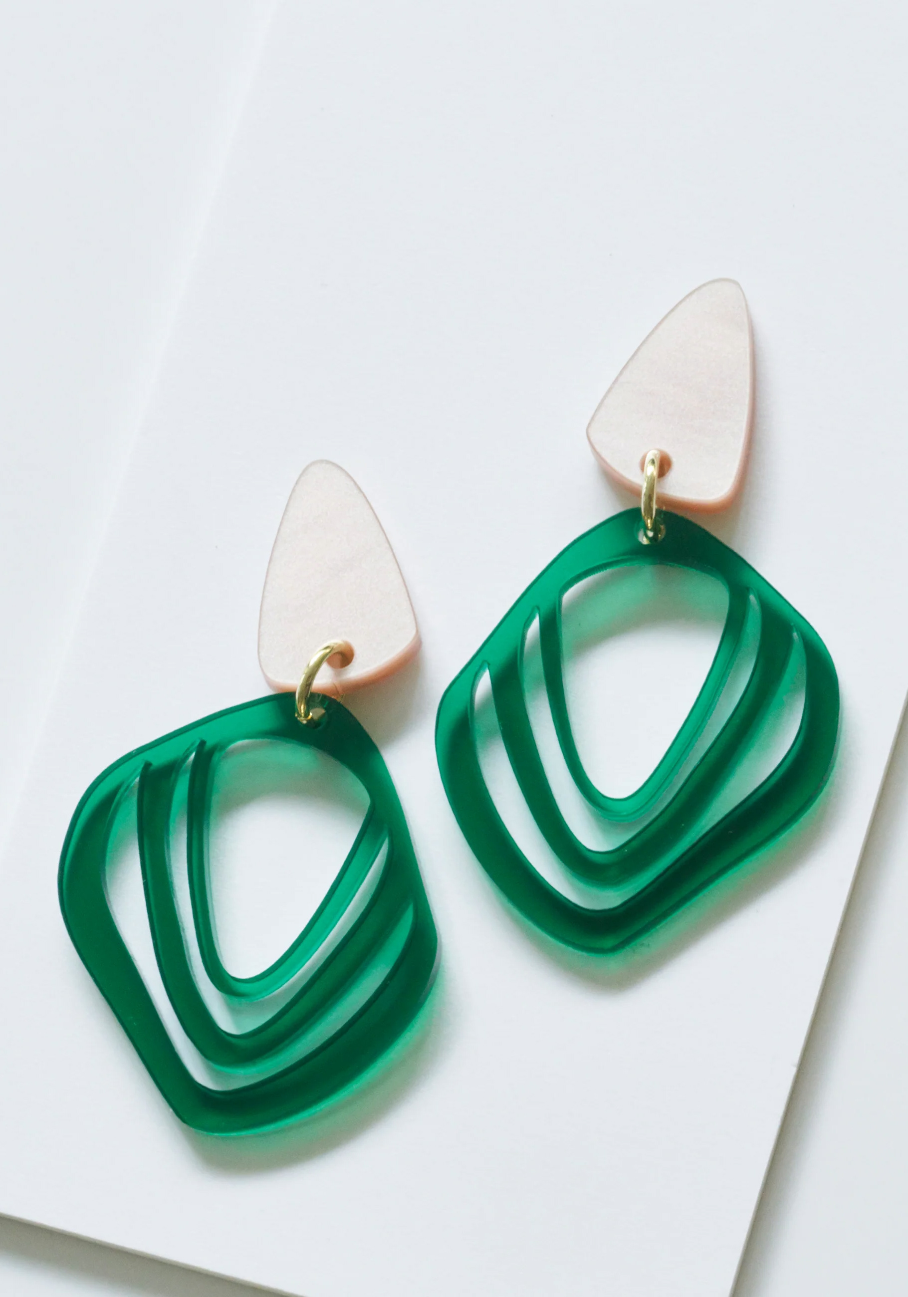Vanto Ohrringe Iluska Dark Green & Pearly Rose