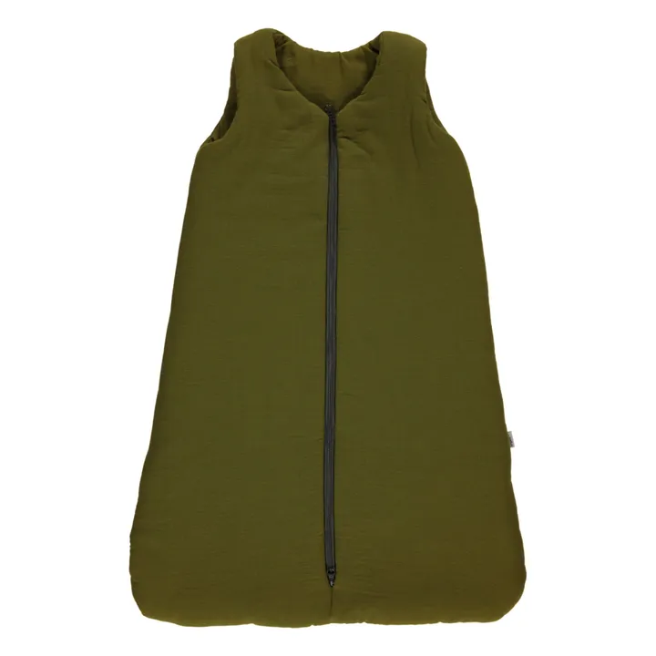 Poudre Organic Gigoteuse en double gaze de coton  | Vert kaki