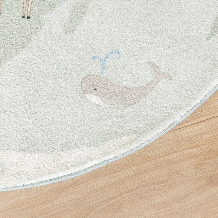 Rond kindervloerkleed - Globe Mint | Werelds plezier!