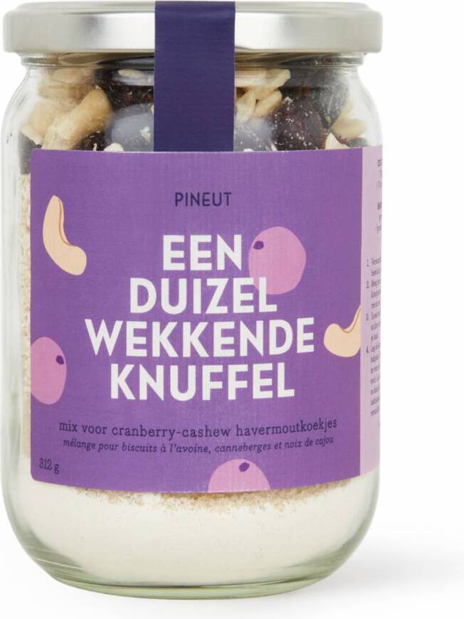 Pineut knuffel haverkoekmix cranberry cashew 315 gr