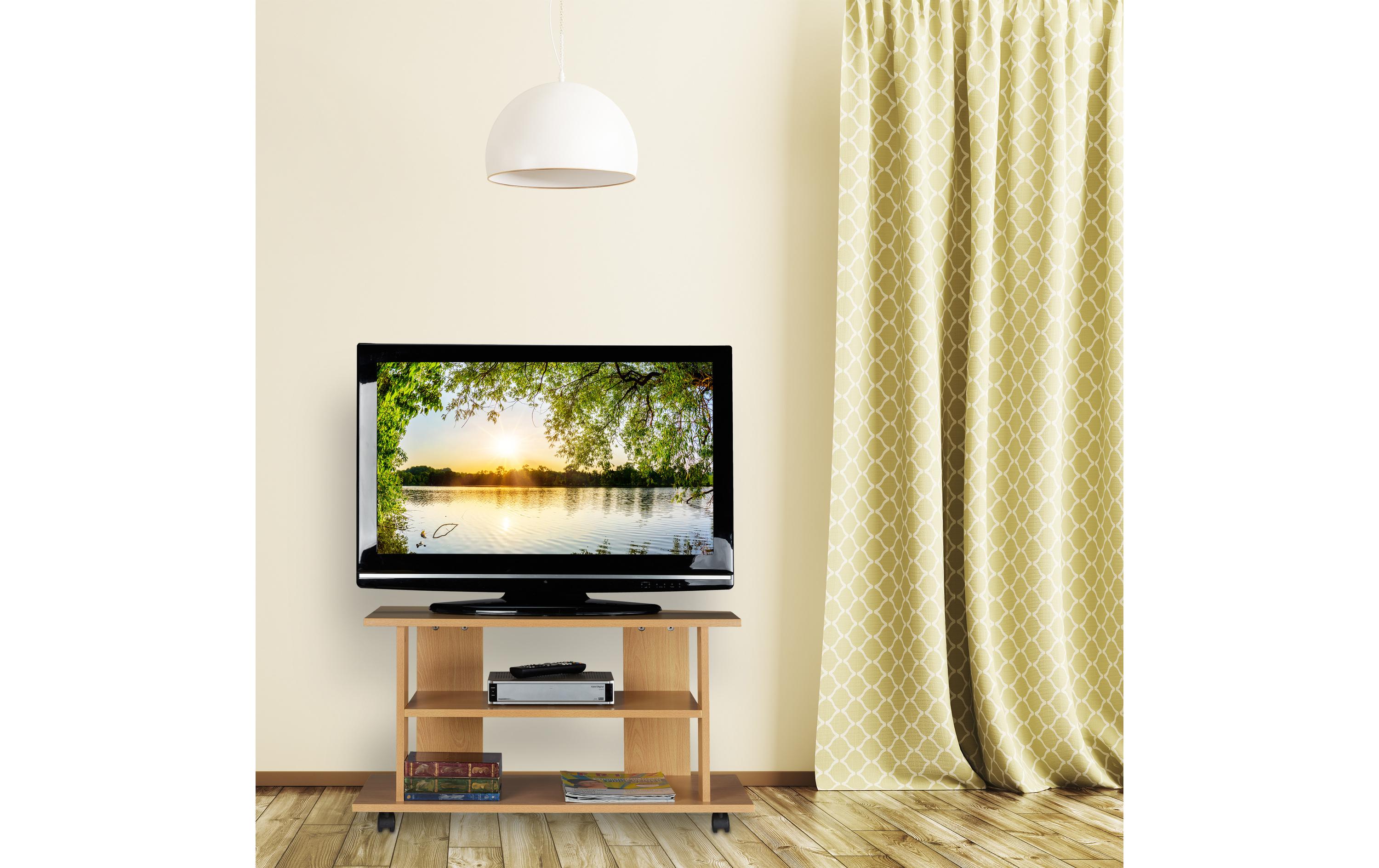 TV-Möbel mit Rollen, 80 x 40 cm, HellbraunFahrbares TV-Board