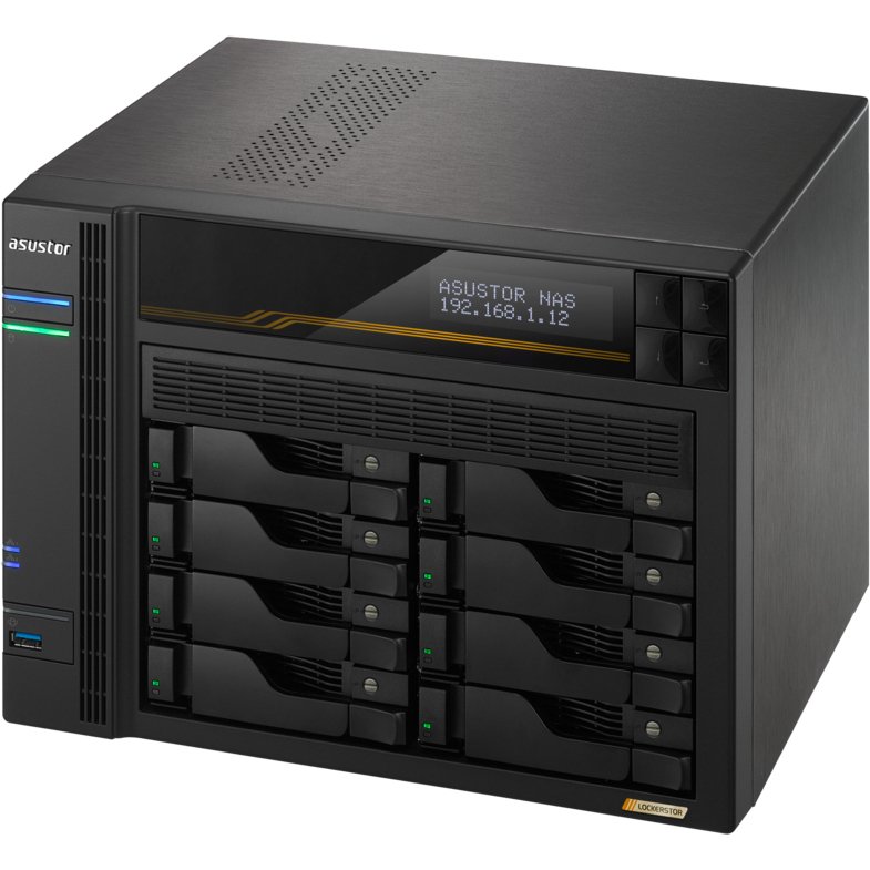 Asustor LOCKERSTOR 8 Gen3 NAS Bureau AMD Ryzen V3C14 16 Go DDR5 ADM Noir